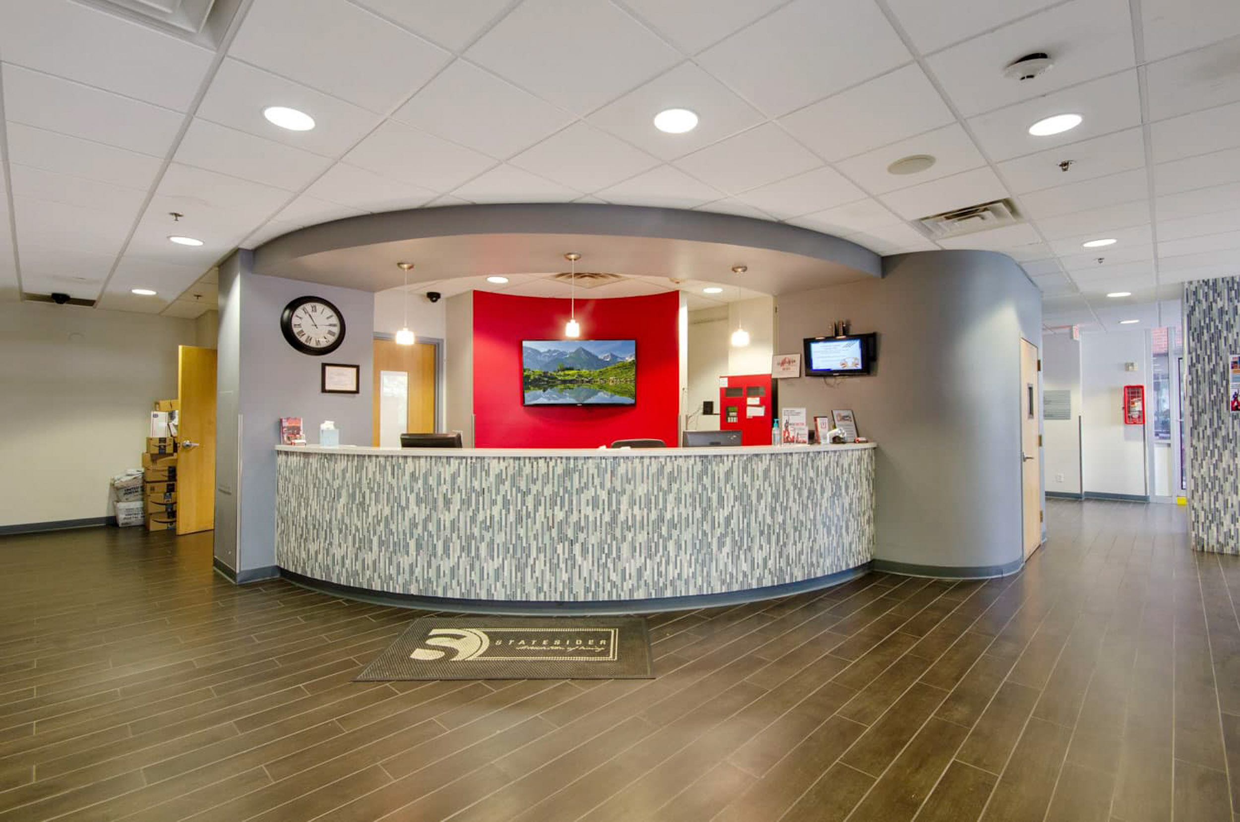 Statesider common area with front desk