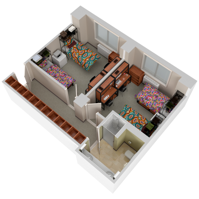 2BR/1BA – Dayton West floor plan